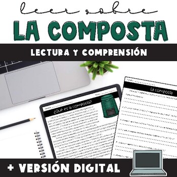 Preview of Spanish Reading Comprehension - Compost | La composta Print and Digital Resource