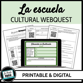 Preview of La escuela Spanish 1 2 School Cultural Webquest Activities - beginner