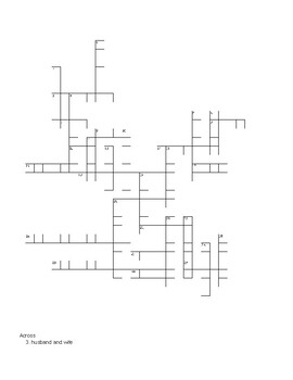 La familia Crossword puzzle introductory/level 1 Spanish TPT