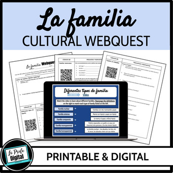 Preview of La familia Spanish Family Cultural Webquest Activities