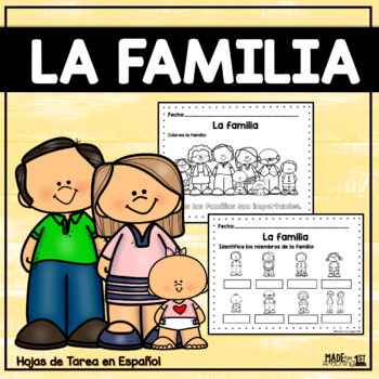 Preview of La familia | Family Spanish Worksheets