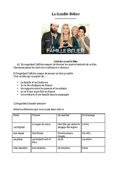 Preview of La famille Belier film-IB activities