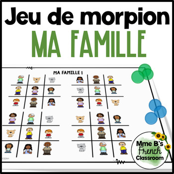 La famille French family vocabulary Tic-Tac-Toe game | Jeu de morpion