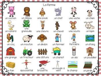 La ferme: 3 Farm Themed Vocabulary Games in French | TpT