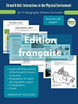 Preview of La géographie physique du Canada (CGC1DF - Strand B - Ontario)