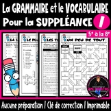 La grammaire et le vocabulaire 1 Pour la suppléance - Fren