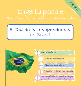 Preview of La independencia de Brasil Textos Nivelados/Brazil's Independence Leveled Texts