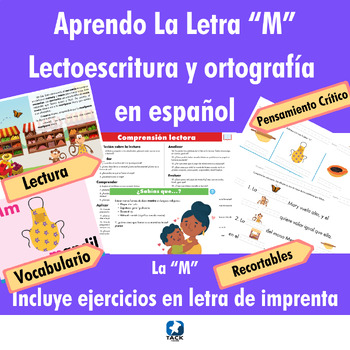 Preview of La letra M - Lectoescritura y ortografía  en español - Learn Spanish Letter "M"
