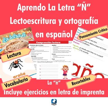 Preview of La letra Ñ - Lectoescritura y ortografía  en español - Learn Spanish Letter "Ñ"