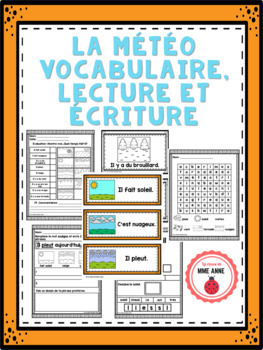 Preview of La météo: Vocabulaire, lecture et écriture French weather vocabulary