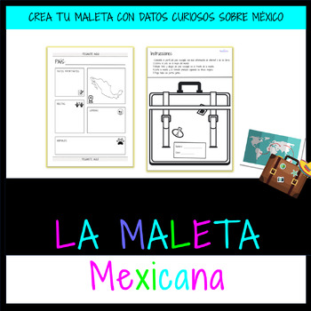 Preview of La maleta(plantilla sobre México para llenar con datos curiosos y colorear).