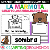 La marmota Groundhog Day in Spanish Craft Math Centers Voc