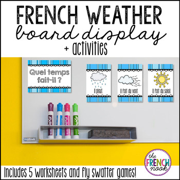 Preview of La météo – French Weather Board Display and activities