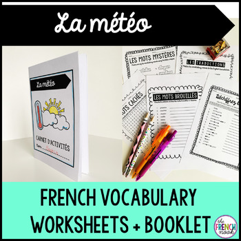 Preview of La météo French weather vocabulary activities