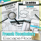 La météo French weather vocabulary escape room