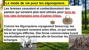 La mode de vie des algonquiens - worksheets and reading by ...