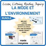 BUNDLE Social Studies/Geography Mini Unit: La mode et l'en