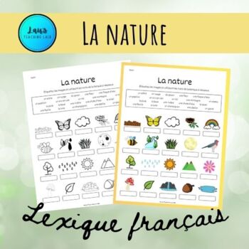 Preview of La nature - Lexique français