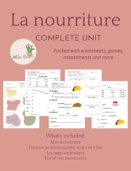Preview of Core French Food Unit - Nourriture - Reading Writing Speaking Listening Lessons