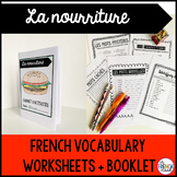 La nourriture French food vocabulary activities