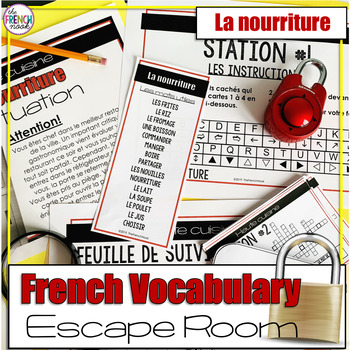 Preview of La nourriture French vocabulary escape room