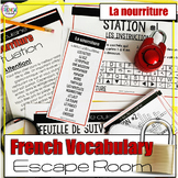 La nourriture French vocabulary escape room