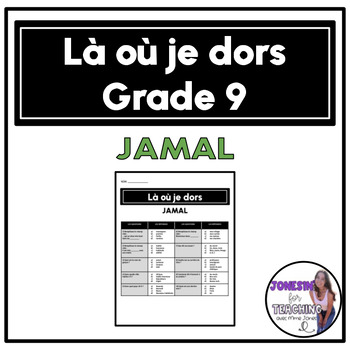 Preview of Là où je dors Jamal Grade 9 Core French Immersion Listening Activity Culture