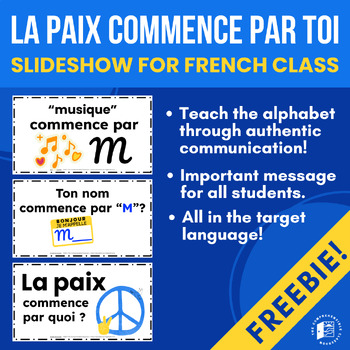 Preview of La paix commence par toi slideshow for French classes