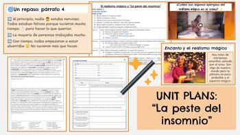 Preview of La peste del insomnio: Unit Plans/Notes/Student Packet
