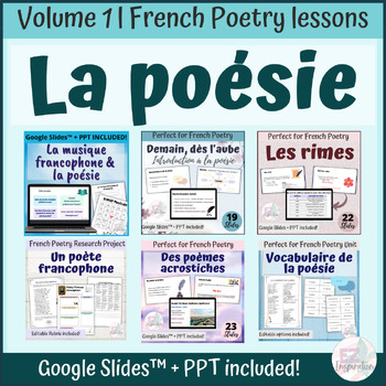 Preview of La poésie | Volume 1 | French Poetry BUNDLE | NO PREP activities and lessons