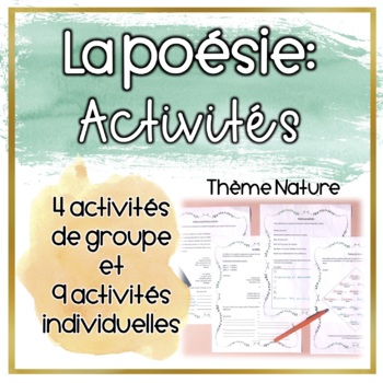 La Poesie Les Activites Theme Nature Distance Learning By Fab French