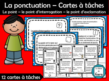 Preview of La ponctuation - Cartes à tâches  FRENCH TASK CARDS