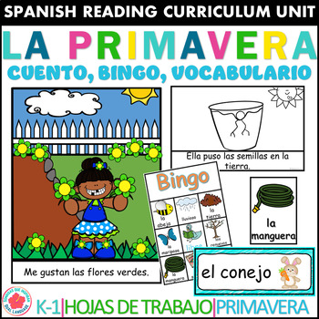 Preview of Primavera libritos de lectura Lotería Spring reading books in Spanish Bingo