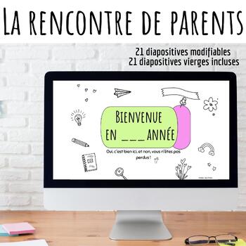 Preview of La rencontre de parents-message drôles  (diapos modifiables)