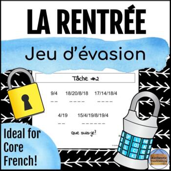 Preview of La rentrée: jeu d'évasion - French Back to School Escape Room