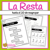 La resta hasta 20 sin reagrupar - Subtraction up to 20 Spanish