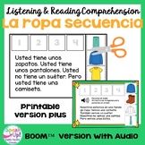 La ropa Spanish Clothing Reading Comprehension Print & Boo