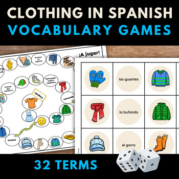 La ropa de verano / summer clothes SPANISH Games by Vari-Lingual