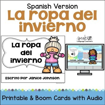 Preview of Ropa del invierno Spanish Winter Clothing Reader Print & Digital with Audio