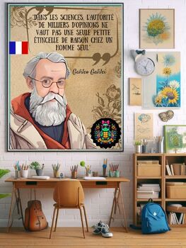 Preview of La sagesse de Galilei: Educational Poster "Dans les sciences, l'autorité de ...