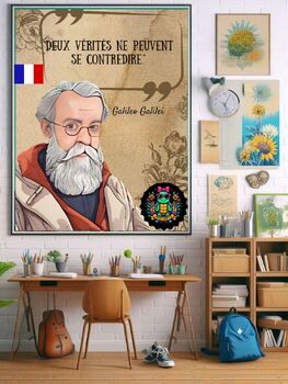 Preview of La sagesse de Galilei: Educational Poster "Deux vérités ne peuvent se contredire