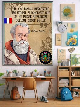 Preview of La sagesse de Galilei: Educational Poster "Je n'ai jamais rencontré un homme ...