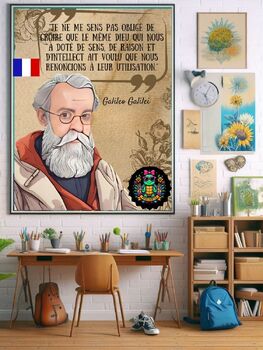 Preview of La sagesse de Galilei: Educational Poster "Je ne me sens pas obligé de croire ..