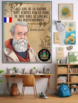 Preview of La sagesse de Galilei: Educational Poster "Les lois de la nature sont écrites ..