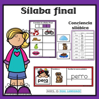 La silaba final Syllables in Spanish by Mrs G Dual Language | TpT