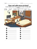 La stanza da letto (Bedroom) color worksheets with answer keys