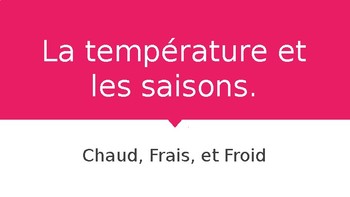 La température et les saisons. by Alison Karsh | TpT