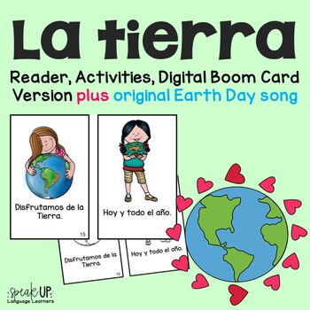 Preview of Spanish Earth Day Reader & Song Día de la tierra - Print & Boom Cards with Audio
