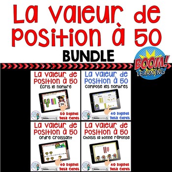 Preview of La valeur de position: French Place Value Digital Task Cards -  BOOM CARDS