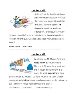 Preview of La ville/Les moyens de transport - READING lecture stations